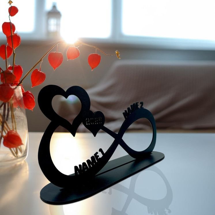 Love Liebesgeschenk Geldgeschenk personalisiert mit Zwei Namen und Datum - Unendlichkeitszeichen Hochzeitsgechenk Geschenk zum