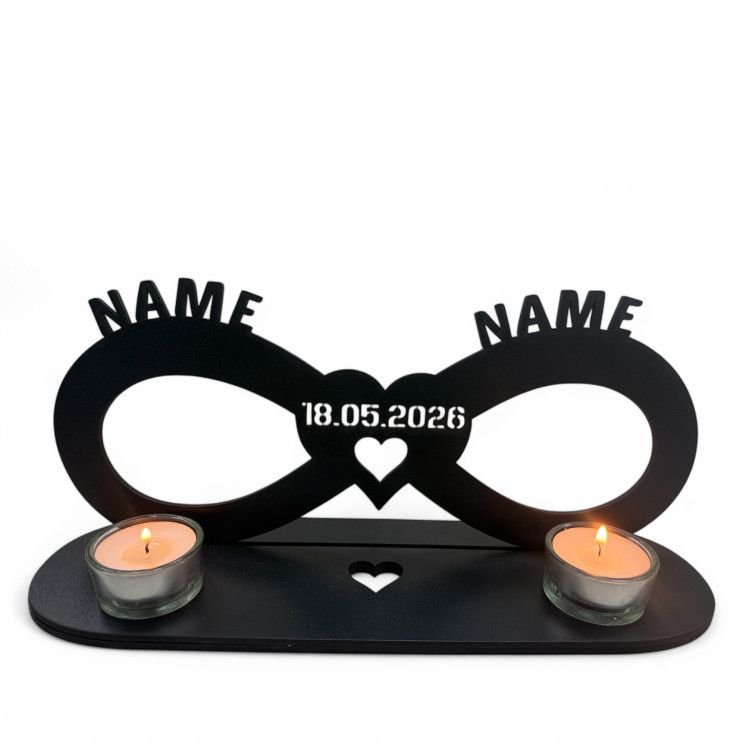 Teelichthalter Unendlichkeitszeichen Liebesgeschenk personalisiert