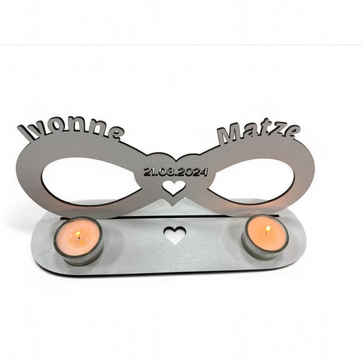 Teelichthalter Unendlichkeitszeichen Liebesgeschenk personalisiert