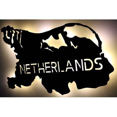 Niederlande personalisiert mit Wunschtext Netherlands Lasergravur LED Schlummerlicht