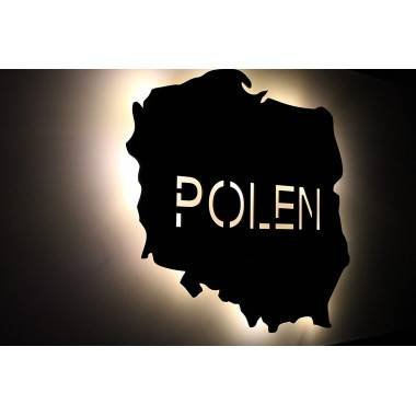 pɔlska Polen - Lasergravur LED personalisiert mit Wunschtext Schlummerlicht