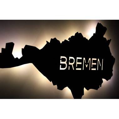 LED Schlummerlicht "Bremen" personalisiert mit Wunschtext -Lasergravur