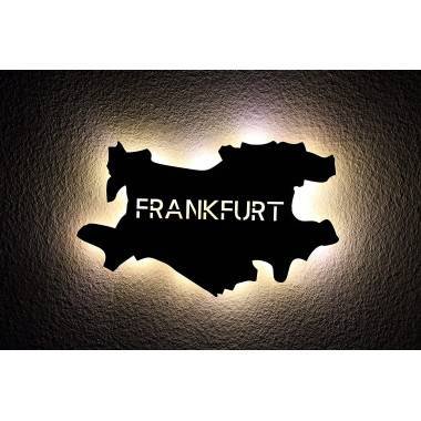 Led "Frankfurt" personalisiert mit Wunschtext Lasergravur Schlummerlicht für Schlafzimmer Wohnzimmer Geschenk