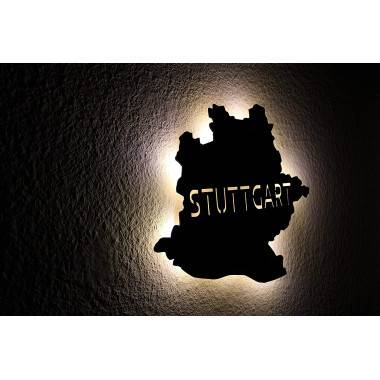 Led "Stuttgart" personalisiert mit Wunschtext Lasergravur Schlummerlicht für Schlafzimmer Wohnzimmer Geschenk