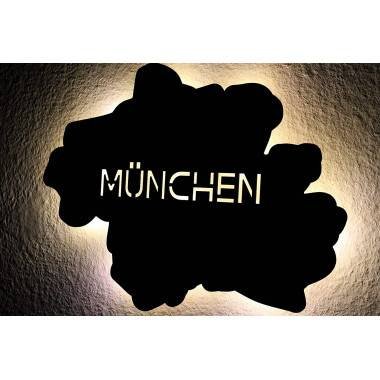 Led "München" personalisiert mit Wunschtext Lasergravur Schlummerlicht für Schlafzimmer Wohnzimmer Geschenk