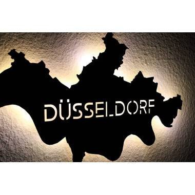 Led "Düsseldorf" personalisiert mit Wunschtext Lasergravur Schlummerlicht für Schlafzimmer Wohnzimmer Geschenk