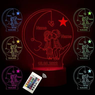 Liebespaar Mond auf dem Lampe Love 16 Farben USB Led
