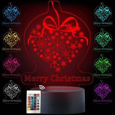 3D Illusion Weihnachtszapfen Lampe Nachtlicht Tischlampe 16 Farben USB