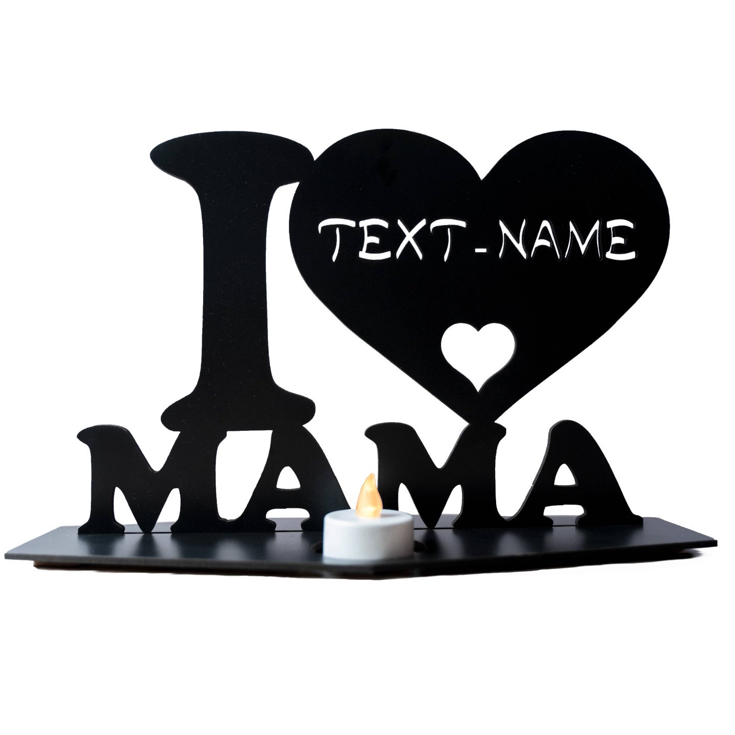 LED Teelichtern Herz I ❤ Mama mit Wunschtext personalisiert Individuelles Mutter Geschenk für Mama