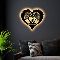 Led Love Familienbaum Lebensbaum - Baum Lasergravur Geschenke
