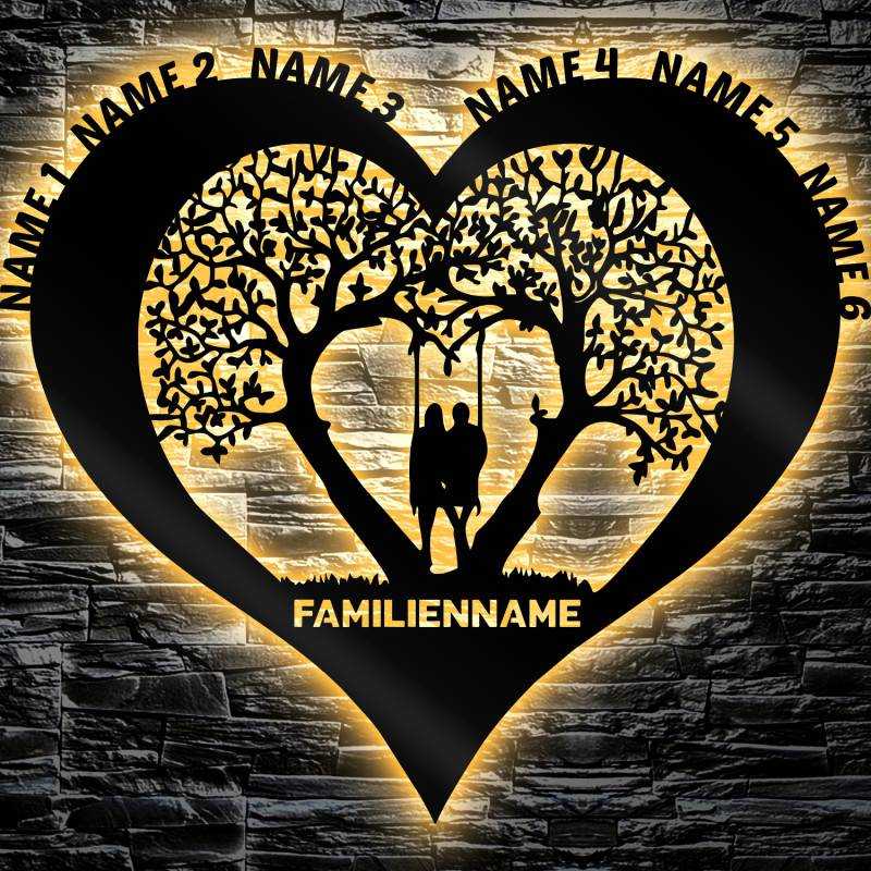 Led Love Familienbaum Lebensbaum - Baum Lasergravur Geschenke