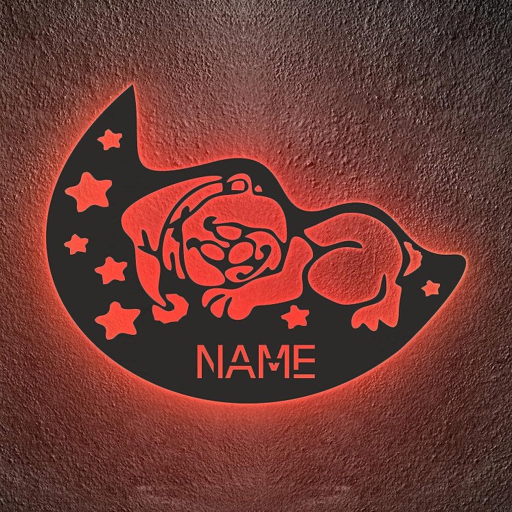 LEON - FOLIEN Teddy Bär RGB Farbwechsel - Kinderlampe für Kinderzimmer - Mit 16 LED Farben USB App Bedienung/Musikgesteuert -