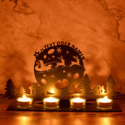 Kerzenständer, Teelichthalter 4 Stück Personalisierte Mit Namen Geschenke für Mama, Kerzenhalter Deko,Weihnachtsdeko