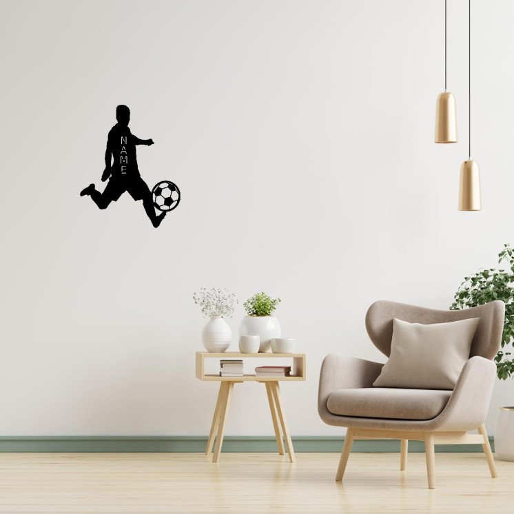 LEON FOLIEN Fußball Geschenke mit Namen für Jungs Männer Mädchen LED Lampe Nachtlicht mit Personalisierung in 7 Farben Aus MDF