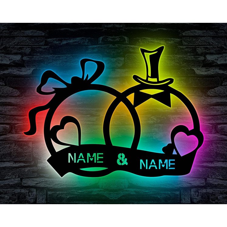 Love RGB Farbwechsel Valentinstags Liebesbeweis - Mit 16 LED Farben USB App Bedienung / Musikgesteuert - personalisiert mit