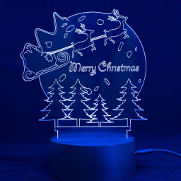 Weihnachtsmann 3D Illusion Lampe Nikolaus mit Wunschtext Tischlampe 16 Farben USB Touch Switch Led Licht Dekorationsideen für