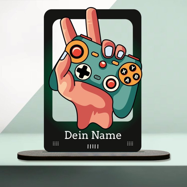 Gaming Led 3D Cartoon in RGB Beleuchtung - Personalisiert NAME auf Holz gedruckt Tischdeko - Gamer Geschenke - Besondere