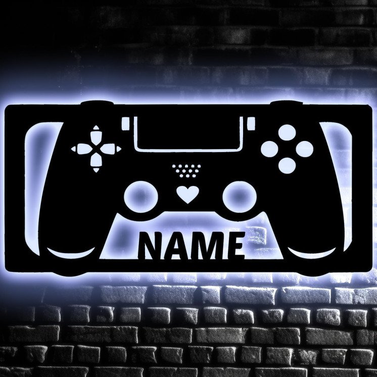 LEON FOLIEN Gaming Beleuchtung Wand Lampe in RGB LED Mit 16 Farben USB App Bedienung/Musikgesteuert I Gaming Zone für Videospiel