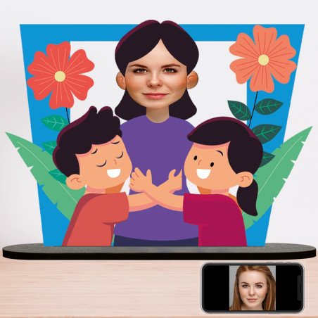 Muttertagsgeschenk Beste Mama Tischdeko für Mama perfekt als Danksagung für Muttertag Mutti - 3D Cartoon Karikatur Comic