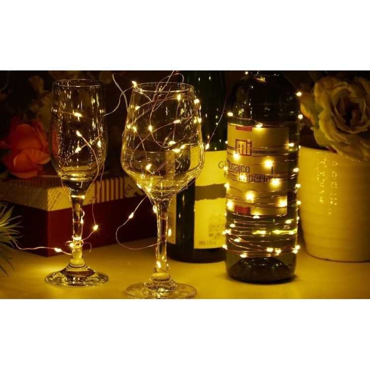 Mini LED Lichterkette Rot mit Batterie 2 Meter 20 LEDs Kupferkabel Wasserdicht Draht Klein Dekoration Weihnachten Halloween