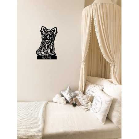 Norfolk Terrier Hund Schlummerlicht personalisiert mit Name Led Lasergravur aus MDF Holz Nachtlicht Geschenk Wandschild