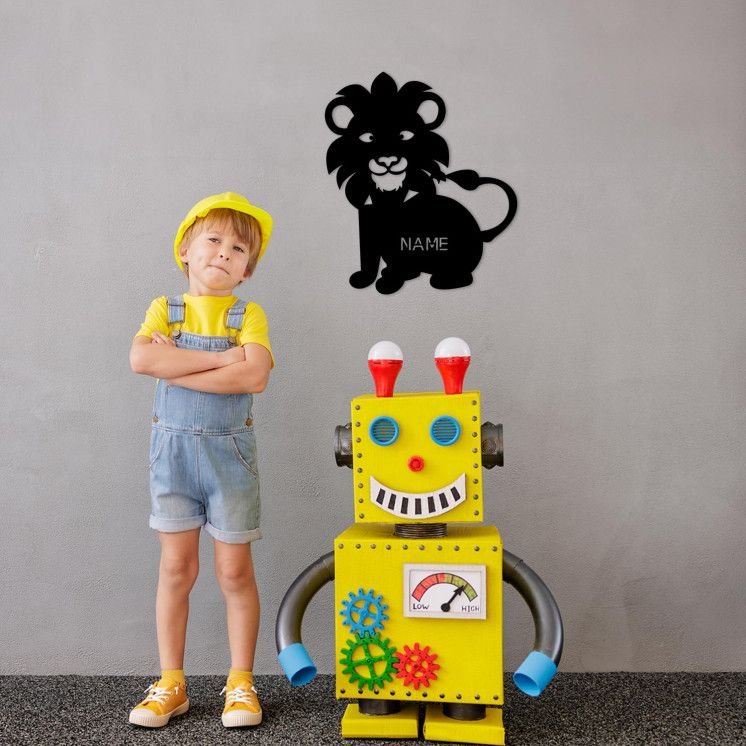 RGB LED Personalisierte Löwe Wandlampe MDF Holz, Wandleuchte, Schlummerlicht, Wandlicht für Baby & Kind, Kinderzimmer - Lampe