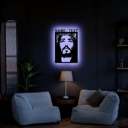 Jesus Christus Schlummerlicht LED, personalisiert mit Name Oder Text Lasergravur Nachtlicht für Schlafzimmer Wohnzimmer Geschenk