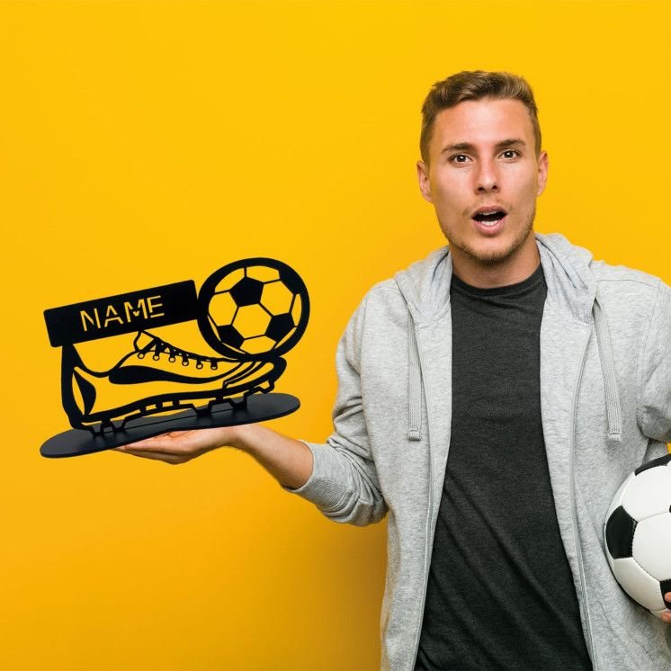 Fußball personalisiert mit Namen für Kinder Jungs Mädchen Junge zum Geburtstag Tischdeko Geschenke (Optional) Led Licht